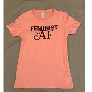 T-Shirt Feminist AF Size Medium Pink